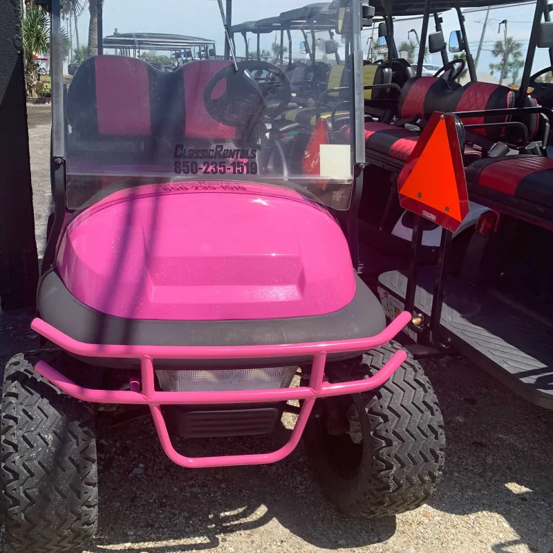 Pink golf cart rental