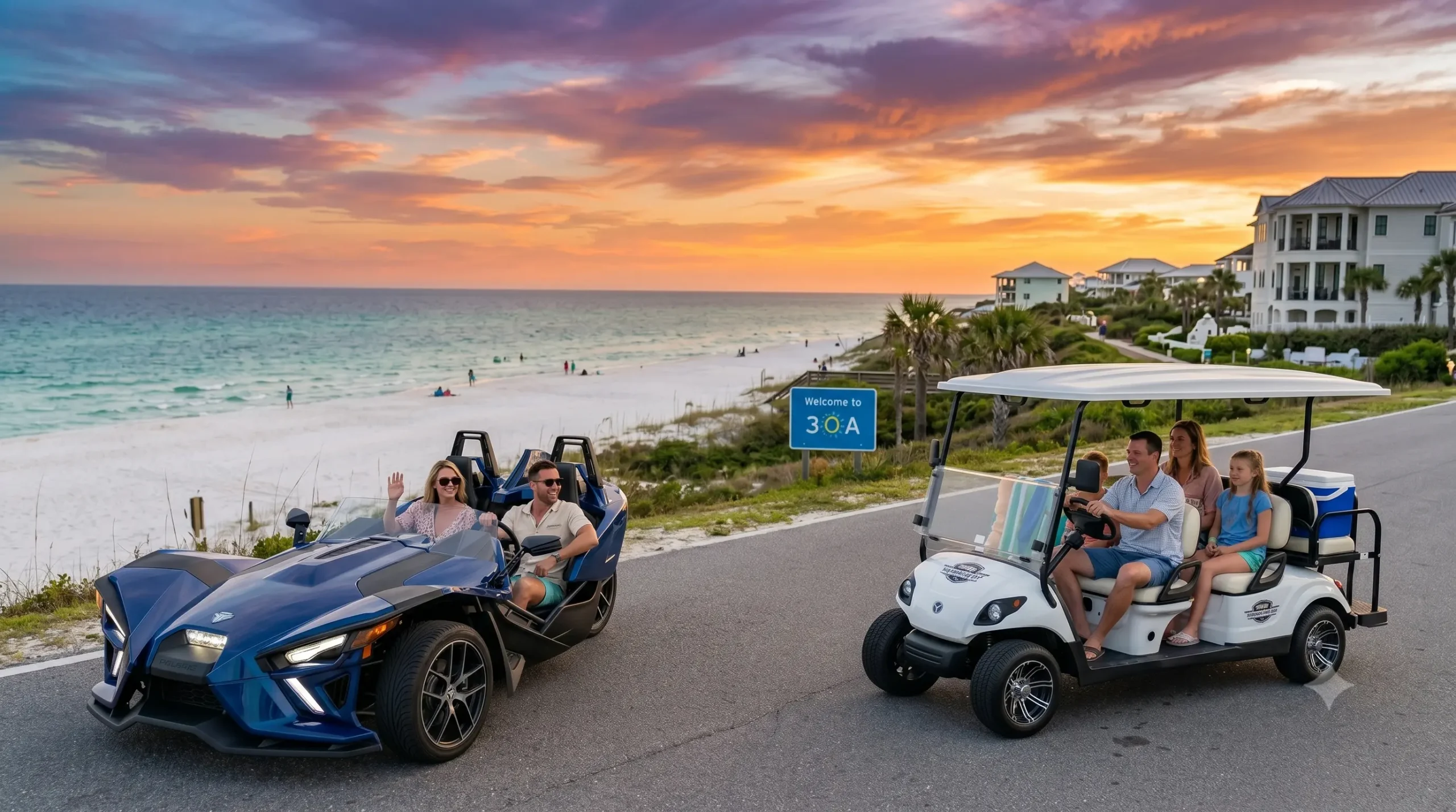 Golf cart rental Panama City Beach and 30A Florida