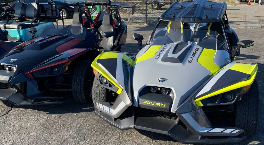 Two Slingshot rentals at our Panama City Beach rental company. Find Slingshots for rent for your next vacation!